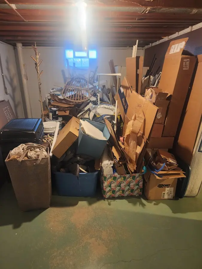 Roll-off dumpster container at job site for 20 Yard Dumpster Rental in Johnson Lane